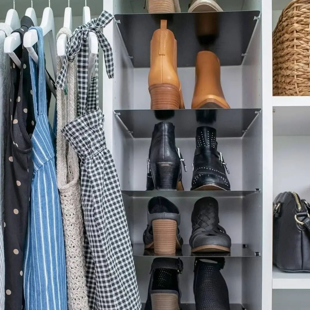 Custom reach-in closet with shoe storage in Auburn AL